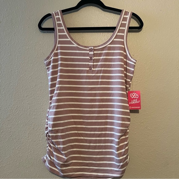 Heart & Hips Striped Mauve Tank Top size M - Picture 1 of 5